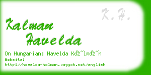 kalman havelda business card